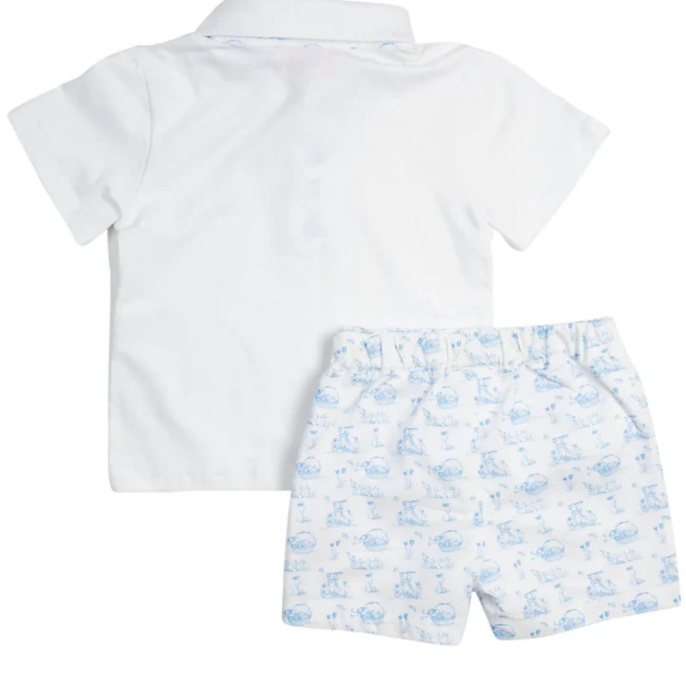 Smockingbird Easter bunny tolie shorts only  3T